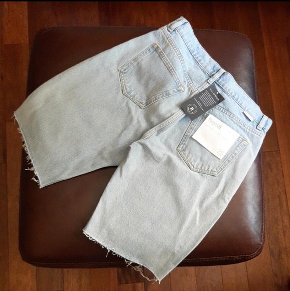 Boyish High Waisted Relaxed Fit Organic Cotton & Tencel Blend Bermuda Sh… - Picture 7 of 12